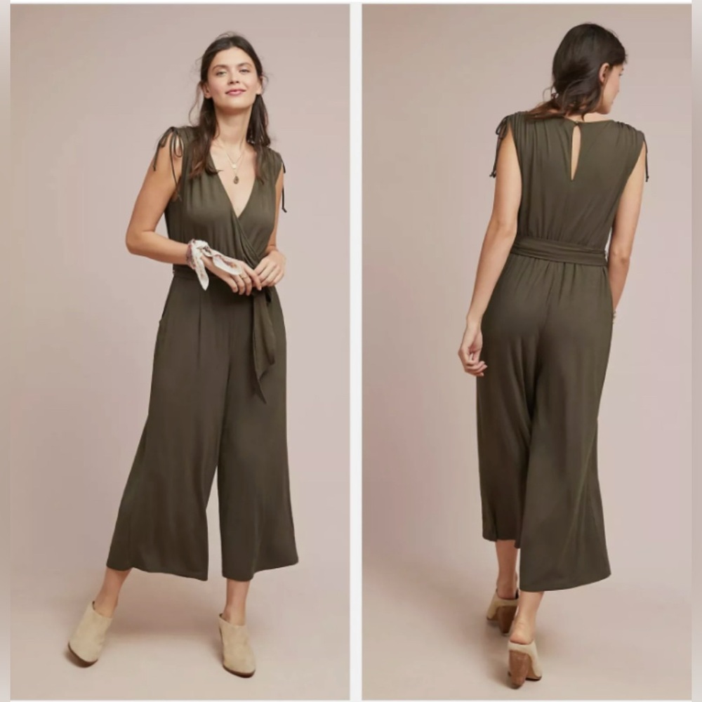 Anthropologie Moulinette Soeurs Jumpsuit Womens XS Alisande Olive Moss Green